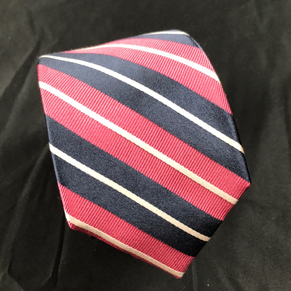 🔵 Miss Feeney’s hula girl pink & blue striped tie